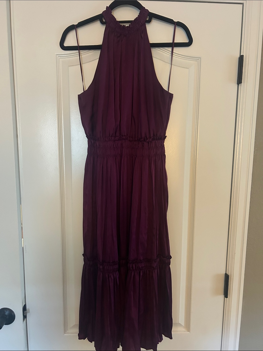 Nicole Miller wine Halter Maxi Dress
